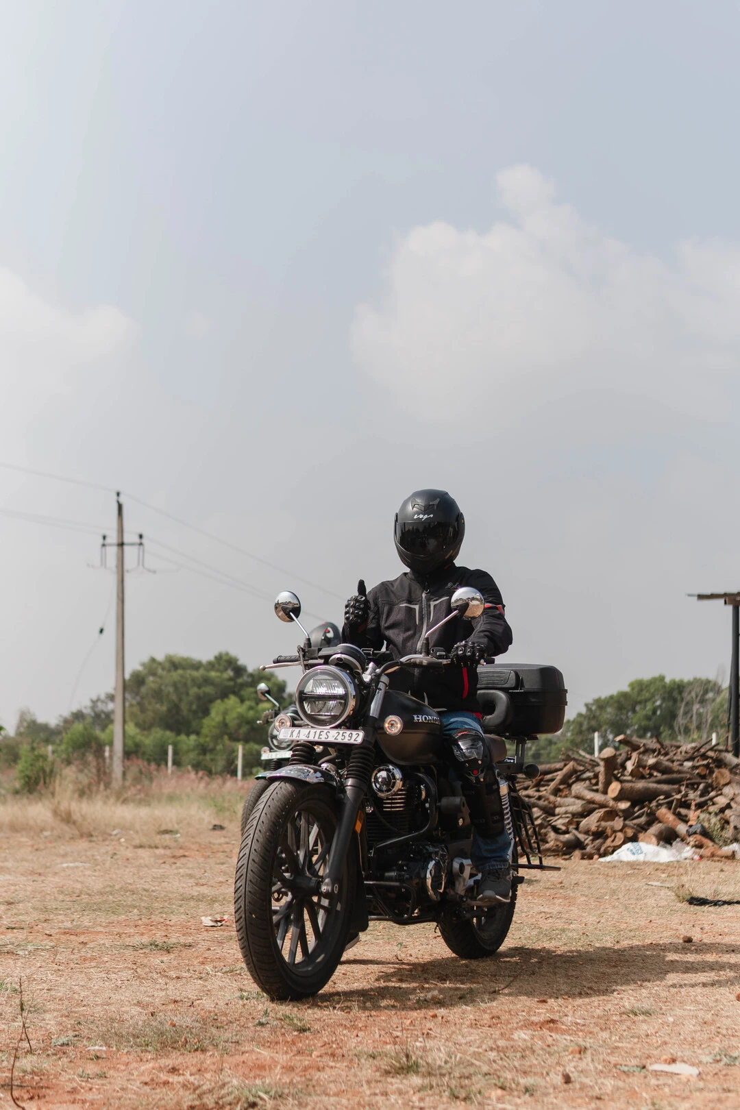 Honda rider on an off-road trail
